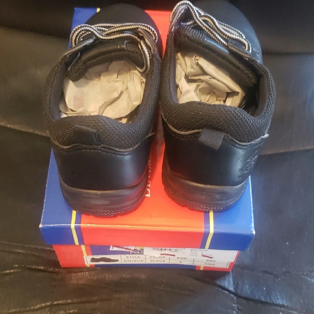 Kids Black Lace-Up Shoes